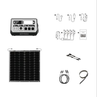 Balcão de jardim Estação de energia portátil LiFePO4 Bateria Painel solar flexível 2048WH
